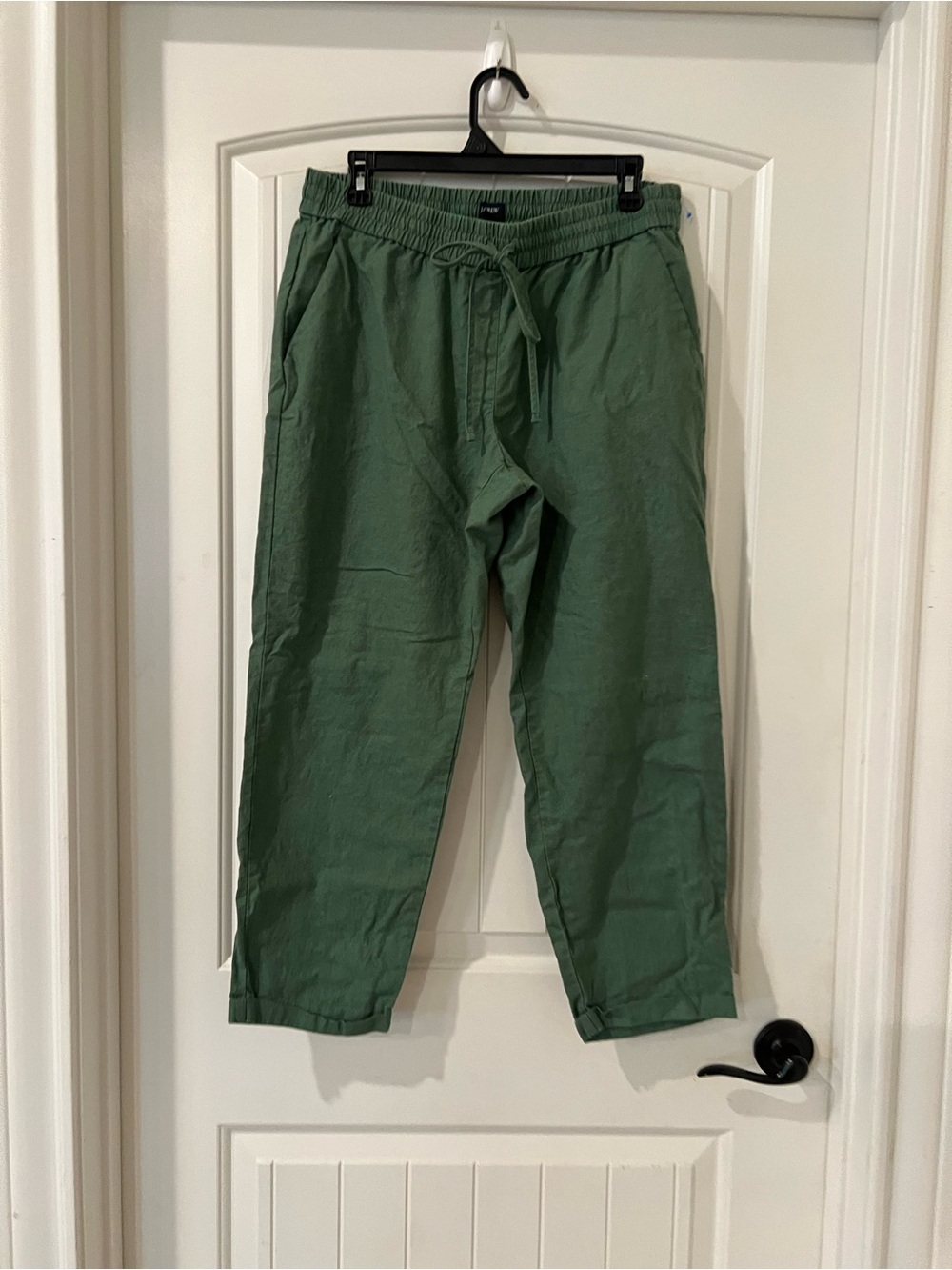 J. Crew Women’s Linen Blend Green Drawstring Joggers
